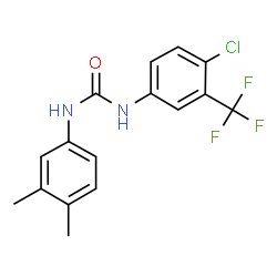 ChemSpider 2D Image | 1-[4-Chloro-3-(trifluoromethyl)phenyl]-3-(3,4-dimethylphenyl)urea | C16H14ClF3N2O