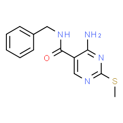 ChemSpider 2D Image | 4-Amino-N-benzyl-2-(methylsulfanyl)-5-pyrimidinecarboxamide | C13H14N4OS