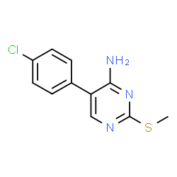 ChemSpider 2D Image | 5-(4-Chlorophenyl)-2-(methylsulfanyl)-4-pyrimidinamine | C11H10ClN3S