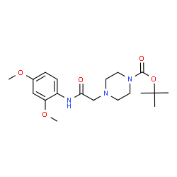 ChemSpider 2D Image | 2-Methyl-2-propanyl 4-{2-[(2,4-dimethoxyphenyl)amino]-2-oxoethyl}-1-piperazinecarboxylate | C19H29N3O5