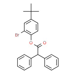 ChemSpider 2D Image | 2-Bromo-4-(2-methyl-2-propanyl)phenyl diphenylacetate | C24H23BrO2