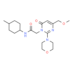 ChemSpider 2D Image | 2-[4-(Methoxymethyl)-2-(4-morpholinyl)-6-oxo-1(6H)-pyrimidinyl]-N-(4-methylcyclohexyl)acetamide | C19H30N4O4