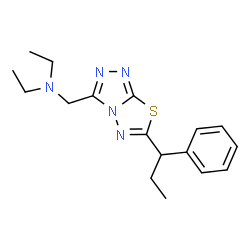 ChemSpider 2D Image | N-Ethyl-N-{[6-(1-phenylpropyl)[1,2,4]triazolo[3,4-b][1,3,4]thiadiazol-3-yl]methyl}ethanamine | C17H23N5S