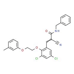 ChemSpider 2D Image | N-Benzyl-2-cyano-3-{3,5-dichloro-2-[2-(3-methylphenoxy)ethoxy]phenyl}acrylamide | C26H22Cl2N2O3
