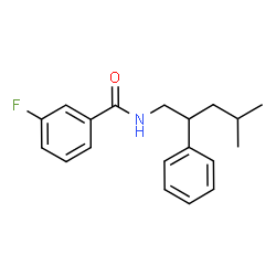 ChemSpider 2D Image | 3-Fluoro-N-(4-methyl-2-phenylpentyl)benzamide | C19H22FNO