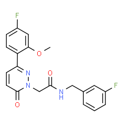 ChemSpider 2D Image | N-(3-Fluorobenzyl)-2-[3-(4-fluoro-2-methoxyphenyl)-6-oxo-1(6H)-pyridazinyl]acetamide | C20H17F2N3O3