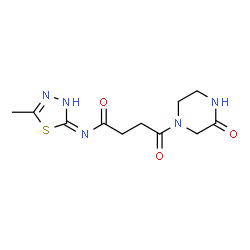ChemSpider 2D Image | N-(5-Methyl-1,3,4-thiadiazol-2-yl)-4-oxo-4-(3-oxo-1-piperazinyl)butanamide | C11H15N5O3S