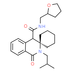 ChemSpider 2D Image | 2'-Isobutyl-1'-oxo-N-(tetrahydro-2-furanylmethyl)-1',4'-dihydro-2'H-spiro[cyclohexane-1,3'-isoquinoline]-4'-carboxamide | C24H34N2O3