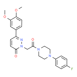 ChemSpider 2D Image | 6-(3,4-Dimethoxyphenyl)-2-{2-[4-(4-fluorophenyl)-1-piperazinyl]-2-oxoethyl}-3(2H)-pyridazinone | C24H25FN4O4