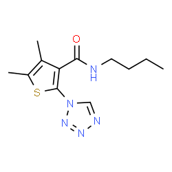 ChemSpider 2D Image | N-Butyl-4,5-dimethyl-2-(1H-tetrazol-1-yl)-3-thiophenecarboxamide | C12H17N5OS