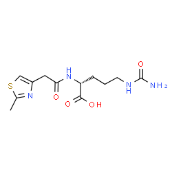 ChemSpider 2D Image | N~5~-Carbamoyl-N~2~-[(2-methyl-1,3-thiazol-4-yl)acetyl]-D-ornithine | C12H18N4O4S