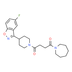 ChemSpider 2D Image | 1-(1-Azepanyl)-4-[4-(5-fluoro-1,2-benzoxazol-3-yl)-1-piperidinyl]-1,4-butanedione | C22H28FN3O3