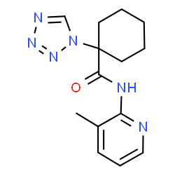 ChemSpider 2D Image | N-(3-Methyl-2-pyridinyl)-1-(1H-tetrazol-1-yl)cyclohexanecarboxamide | C14H18N6O