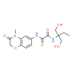 ChemSpider 2D Image | N-[1-Hydroxy-2-(hydroxymethyl)-2-butanyl]-N'-(4-methyl-3-oxo-3,4-dihydro-2H-1,4-benzoxazin-6-yl)ethanediamide | C16H21N3O6