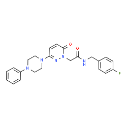 ChemSpider 2D Image | N-(4-Fluorobenzyl)-2-[6-oxo-3-(4-phenyl-1-piperazinyl)-1(6H)-pyridazinyl]acetamide | C23H24FN5O2
