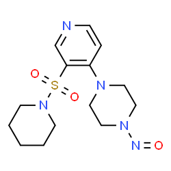 ChemSpider 2D Image | 1-Nitroso-4-[3-(1-piperidinylsulfonyl)-4-pyridinyl]piperazine | C14H21N5O3S