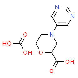 ChemSpider 2D Image | 4-(PYRIMIDIN-5-YL)MORPHOLINE-2-CARBOXYLIC ACID; CARBONIC ACID | C10H13N3O6