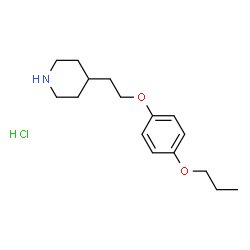 ChemSpider 2D Image | 4-(2-(4-Propoxyphenoxy)ethyl)piperidine hydrochloride | C16H26ClNO2