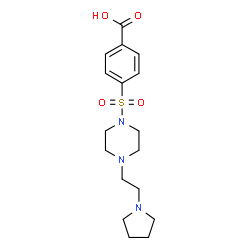 ChemSpider 2D Image | 4-({4-[2-(1-Pyrrolidinyl)ethyl]-1-piperazinyl}sulfonyl)benzoic acid | C17H25N3O4S
