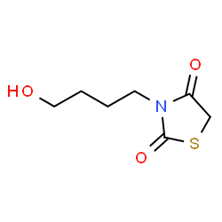 ChemSpider 2D Image | 3-(4-Hydroxybutyl)-1,3-thiazolidine-2,4-dione | C7H11NO3S