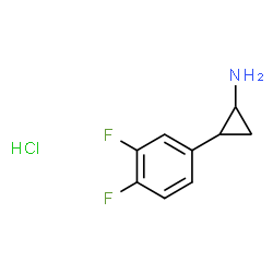 ChemSpider 2D Image | 2-(3,4-Difluorophenyl)cyclopropanamine hydrochloride (1:1) | C9H10ClF2N