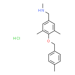 ChemSpider 2D Image | ({3,5-dimethyl-4-[(4-methylphenyl)methoxy]phenyl}methyl)(methyl)amine hydrochloride | C18H24ClNO