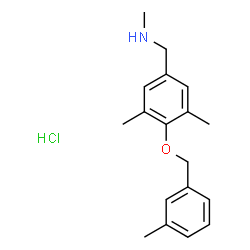 ChemSpider 2D Image | ({3,5-dimethyl-4-[(3-methylphenyl)methoxy]phenyl}methyl)(methyl)amine hydrochloride | C18H24ClNO