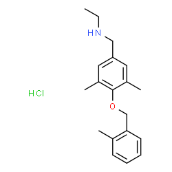 ChemSpider 2D Image | N-{3,5-Dimethyl-4-[(2-methylbenzyl)oxy]benzyl}ethanamine hydrochloride (1:1) | C19H26ClNO