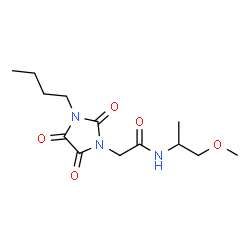 ChemSpider 2D Image | 2-(3-Butyl-2,4,5-trioxo-1-imidazolidinyl)-N-(1-methoxy-2-propanyl)acetamide | C13H21N3O5