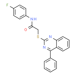 ChemSpider 2D Image | N-(4-Fluorophenyl)-2-[(4-phenyl-2-quinazolinyl)sulfanyl]acetamide | C22H16FN3OS
