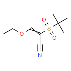 ChemSpider 2D Image | 3-Ethoxy-2-[(2-methyl-2-propanyl)sulfonyl]acrylonitrile | C9H15NO3S