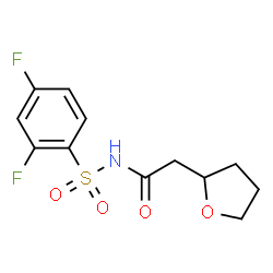 ChemSpider 2D Image | N-[(2,4-Difluorophenyl)sulfonyl]-2-(tetrahydro-2-furanyl)acetamide | C12H13F2NO4S