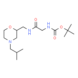 ChemSpider 2D Image | 2-Methyl-2-propanyl (2-{[(4-isobutyl-2-morpholinyl)methyl]amino}-2-oxoethyl)carbamate | C16H31N3O4