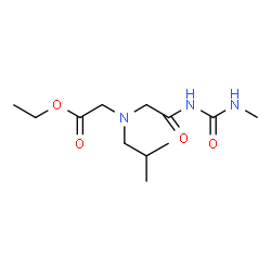 ChemSpider 2D Image | Ethyl (isobutyl{2-[(methylcarbamoyl)amino]-2-oxoethyl}amino)acetate | C12H23N3O4