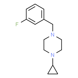 ChemSpider 2D Image | 1-Cyclopropyl-4-(3-fluorobenzyl)piperazine | C14H19FN2