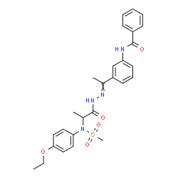 ChemSpider 2D Image | N-[3-(N-{2-[(4-Ethoxyphenyl)(methylsulfonyl)amino]propanoyl}ethanehydrazonoyl)phenyl]benzamide | C27H30N4O5S