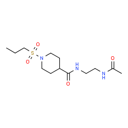 ChemSpider 2D Image | N-(2-Acetamidoethyl)-1-(propylsulfonyl)-4-piperidinecarboxamide | C13H25N3O4S