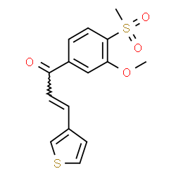 ChemSpider 2D Image | (2E)-1-[3-Methoxy-4-(methylsulfonyl)phenyl]-3-(3-thienyl)-2-propen-1-one | C15H14O4S2