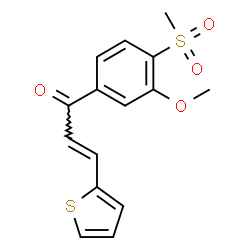 ChemSpider 2D Image | (2E)-1-[3-Methoxy-4-(methylsulfonyl)phenyl]-3-(2-thienyl)-2-propen-1-one | C15H14O4S2