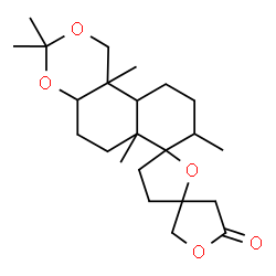ChemSpider 2D Image | 3'',3'',6a'',8'',10b''-Pentamethyldodecahydrodispiro[furan-3,2'-furan-5',7''-naphtho[2,1-d][1,3]dioxin]-5(4H)-one | C23H36O5