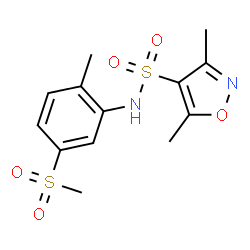 ChemSpider 2D Image | 3,5-Dimethyl-N-[2-methyl-5-(methylsulfonyl)phenyl]-1,2-oxazole-4-sulfonamide | C13H16N2O5S2
