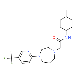 ChemSpider 2D Image | N-(4-Methylcyclohexyl)-2-{4-[5-(trifluoromethyl)-2-pyridinyl]-1,4-diazepan-1-yl}acetamide | C20H29F3N4O