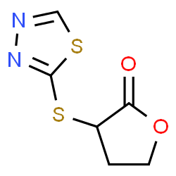 ChemSpider 2D Image | 3-(1,3,4-Thiadiazol-2-ylsulfanyl)dihydro-2(3H)-furanone | C6H6N2O2S2