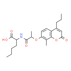 ChemSpider 2D Image | N-{2-[(8-Methyl-2-oxo-4-propyl-2H-chromen-7-yl)oxy]propanoyl}norleucine | C22H29NO6