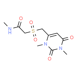ChemSpider 2D Image | 2-{[(1,3-Dimethyl-2,6-dioxo-1,2,3,6-tetrahydro-4-pyrimidinyl)methyl]sulfonyl}-N-methylacetamide | C10H15N3O5S