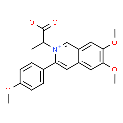 ChemSpider 2D Image | 2-(1-Carboxyethyl)-6,7-dimethoxy-3-(4-methoxyphenyl)isoquinolinium | C21H22NO5
