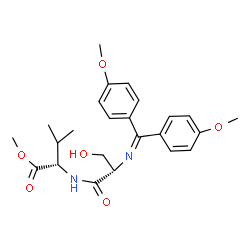 ChemSpider 2D Image | Methyl N-[bis(4-methoxyphenyl)methylene]-L-seryl-L-valinate | C24H30N2O6