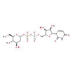 ChemSpider 2D Image | Uridine 5'-diphospo-2-deoxy-alpha-D-glucopyranoside | C15H22N2O16P2
