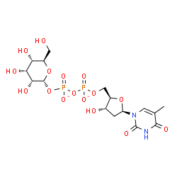 ChemSpider 2D Image | Thymidine 5'-diphospo-alpha-D-allopyranoside | C16H24N2O16P2
