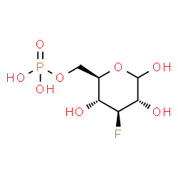 ChemSpider 2D Image | 3-Deoxy-3-fluoro-6-O-phospho-D-glucopyranose | C6H12FO8P